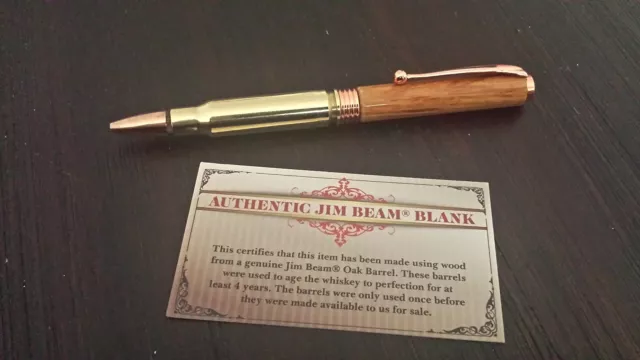 Jim Beam 308 Bullet Pen made with wood from Jim Beam Barrel