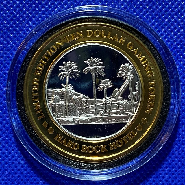 Hard Rock Las Vegas $10 Silver Strike - Casino View, Palm Trees - G Mint
