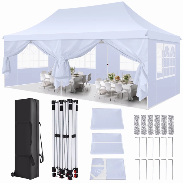 Pavillon 3X6m Gartenpavillon Partyzelt Anti-UV Wasserdicht für Hochzeiten Garten