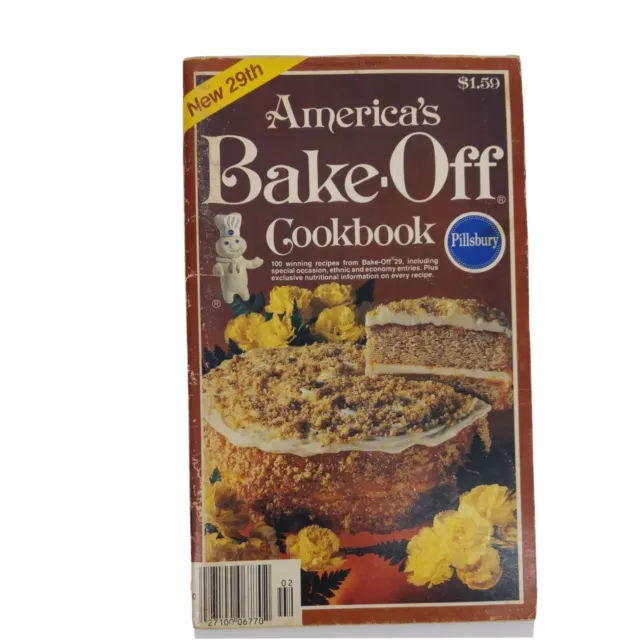 Vintage 1980 Pillsbury Bake Off #29 Cookbook Cake Cookies Dinners Baking Recipes