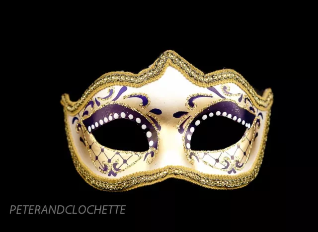 Mask Wolf from Venice Colombine A Tip Purple Golden For Evening Ballgown 896 V28