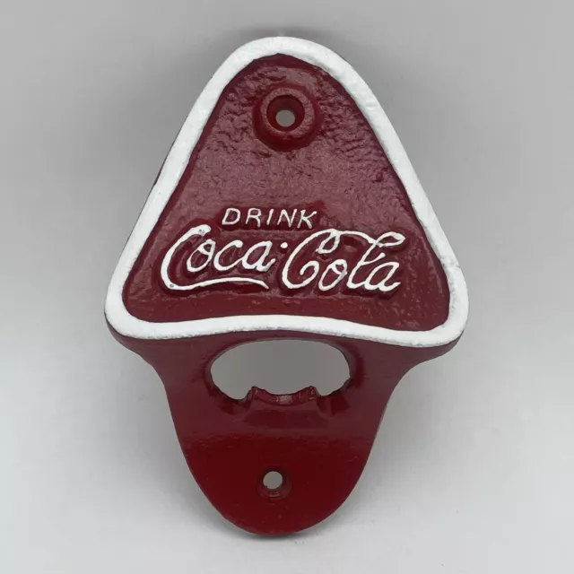 Coca Cola Bottle Top Opener Wall Mounted Vintage Antique Style Cast Iron Painted