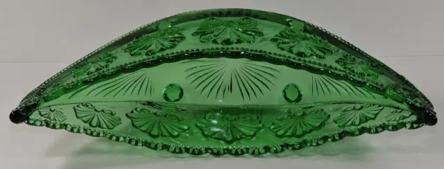 Shell Dish L. G. Wright Emerald Green Boat Shape 1940'S 2