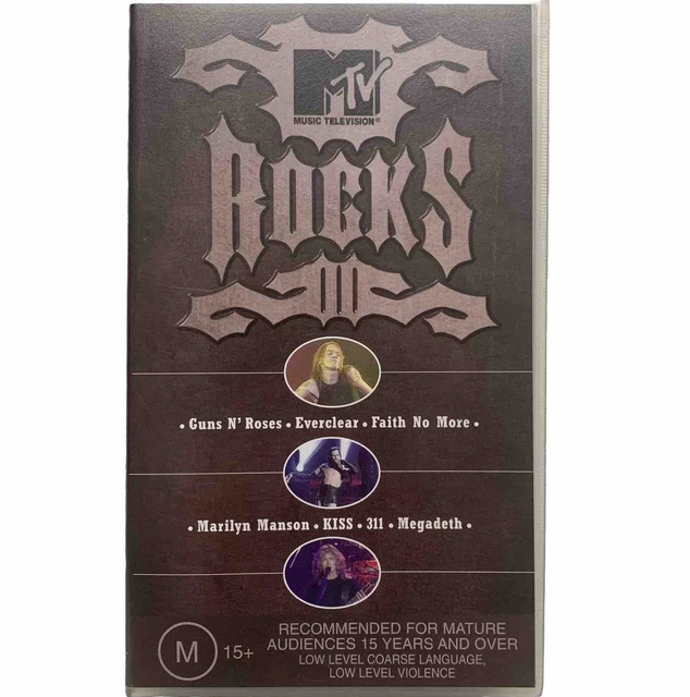 MTV ROCKS VHS Guns N Roses Everclear Faith No More Kiss Megadeth Video ...