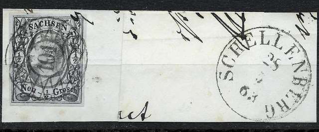 SACHSEN 1855; MiNr. 8II; 1/2 Ngr.; BPP BEFUND; N101 und K1 SCHELLENBERG