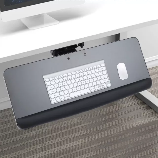 Adjustable Keyboard Tray Under Desk Computer Keyboard & Mouse Platform Rotatable
