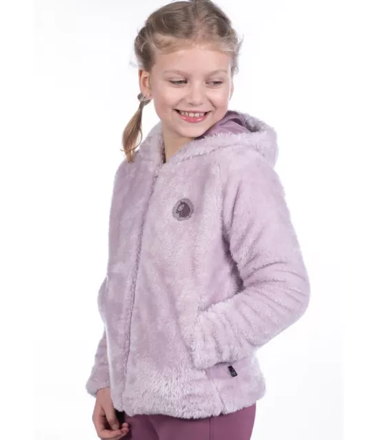 Giacca pile in pelliccetta per bambina modello Alva con cappuccio HKM Sport Equi