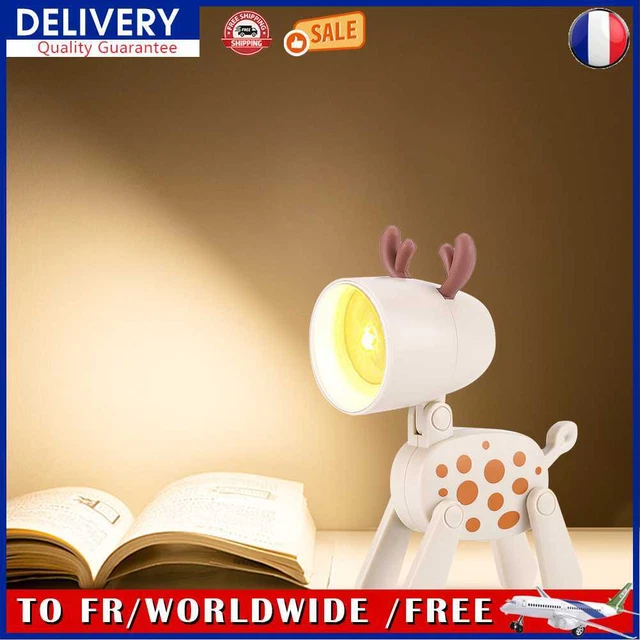 Animal Bedroom Lamp Adjustable Lamp for Room Decoration (Spotted Deer Beige)