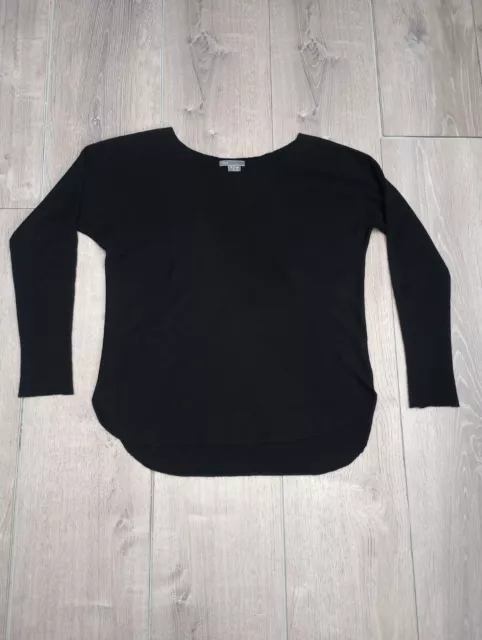 Vince Womens Sweater Small Black Long Sleeve Pullover Cashmere Wool Knit Top