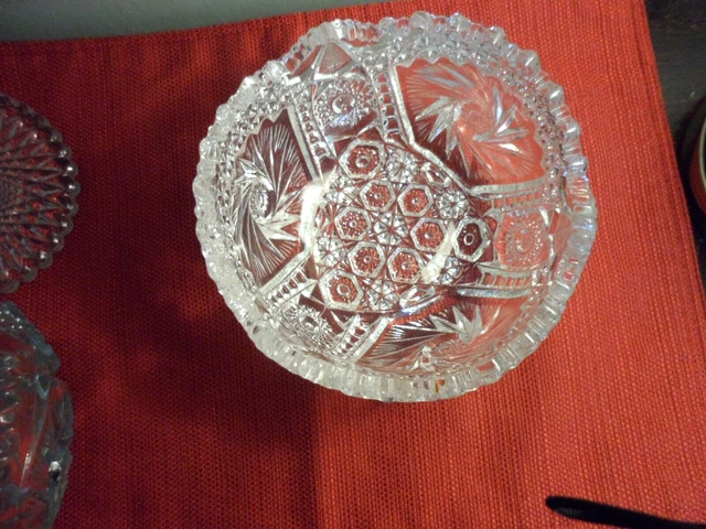 American Brilliant Period Cut Crystal Sawtooth Bowl