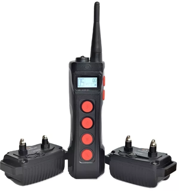 Waterproof 1000M Remote 2 Dog Training Shock Collar Trainer  w/ Auto Anti Bark