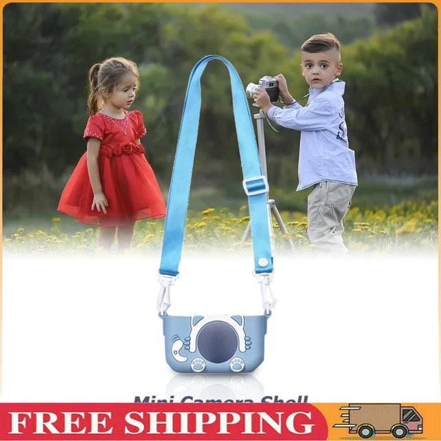 Portable Mini Cartoon Camera Cover Adjustable Silicone Shell (Blue Cat) ！