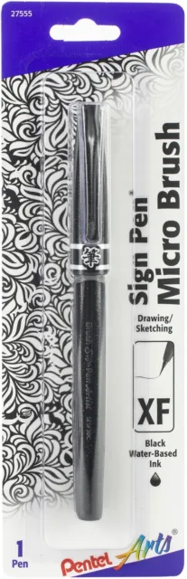 Pentel Arts Sign Pen W/Micro Brush Tip-Black ESF30BPA