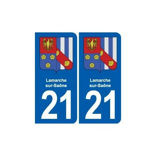 21 Lamarche-sur-Saône blason autocollant plaque stickers ville - Angles : arrond