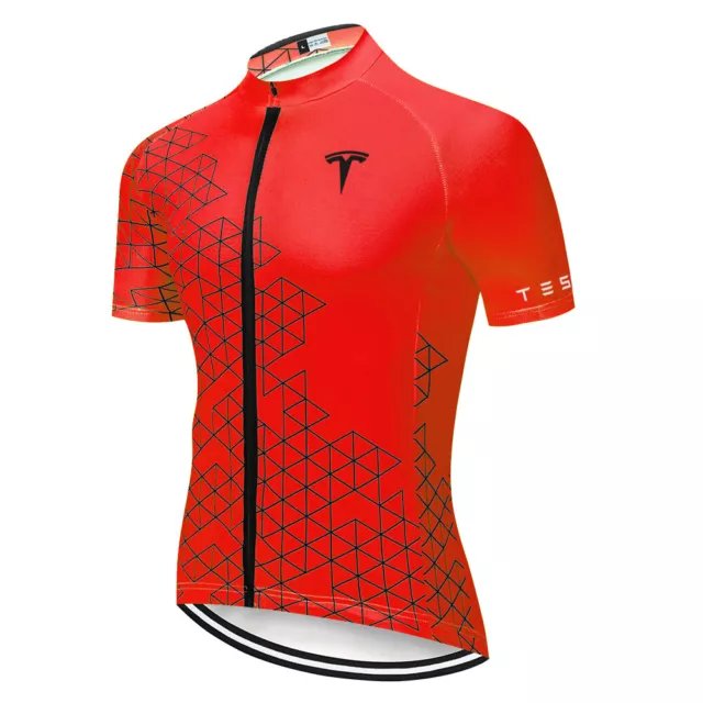 Tesla Cycling Jersey Short Bicycle Shirt Bike Outdoor Wear MTB Cyclist Clothes