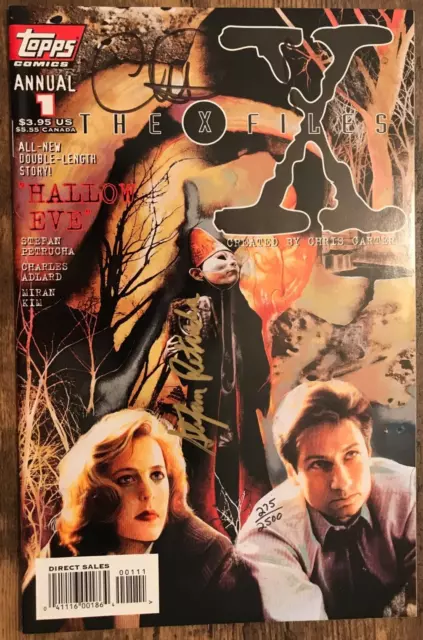 The X-Files Annual #1 Mulder Scully DF Dual Signed Edition w/COA Topps 1995