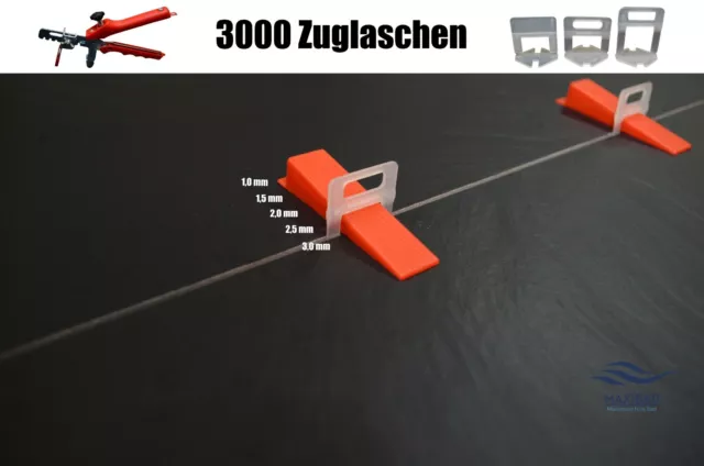 Nivelliersystem Zuglaschen Fliesen Plan System Verlegehilfe Keile 1-3mm Laschen