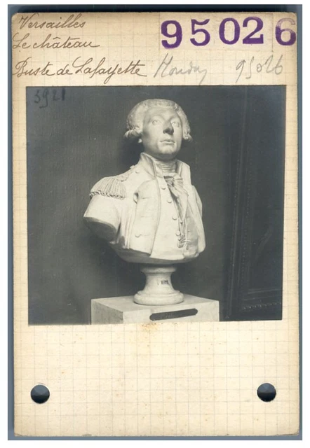 France, Château de Versailles, Buste de Lafayette  Vintage silver print. Provena