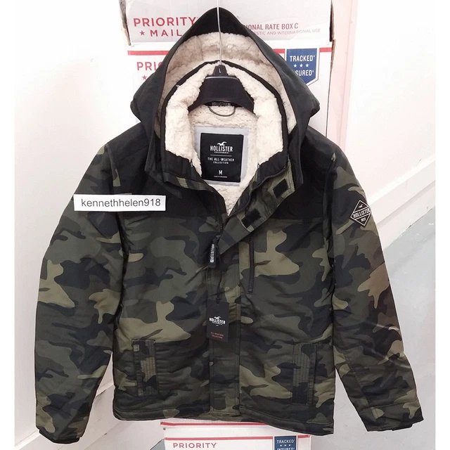 VESTE PARKA HOMME Hollister All Weather Sherpa Doublee Camo Taille Moyenne EUR 276 60 PicClick FR