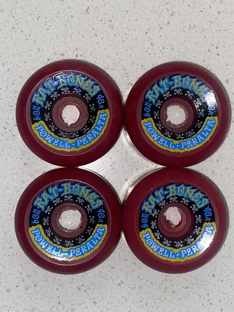 Powell Peralta VINTAGE ORIGINAL Rat Bones Skateboard Wheels NOS RARE Red