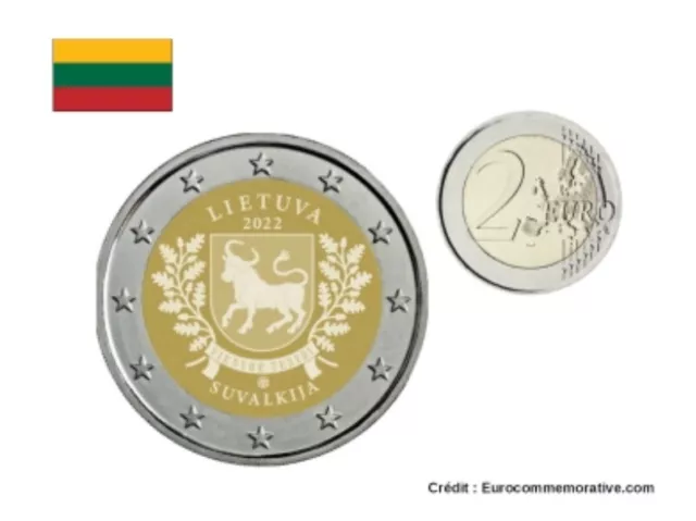 2 Euros Commémorative Lituanie Suvalkija 2022 UNC