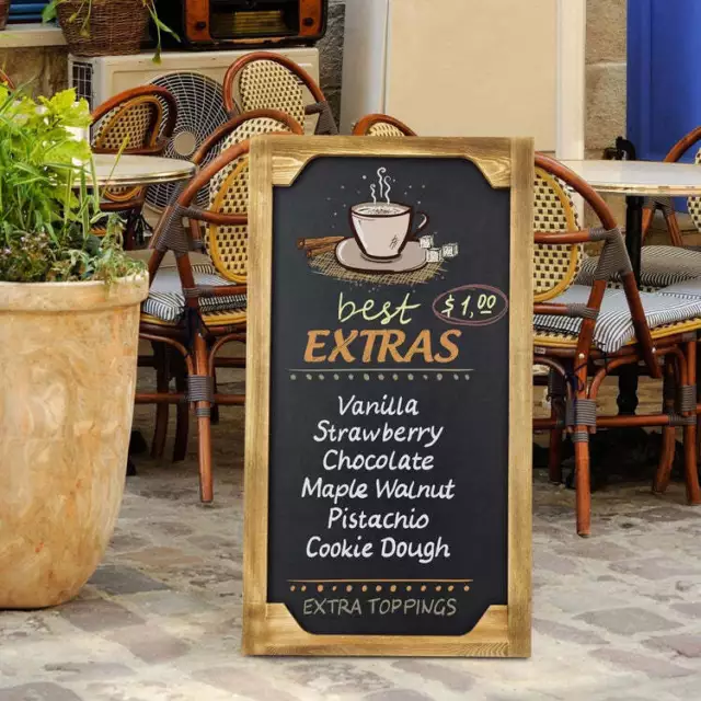 Chalkboard Sign, Wood Commercial Extra Large Chalk Board with Easel Style Stand