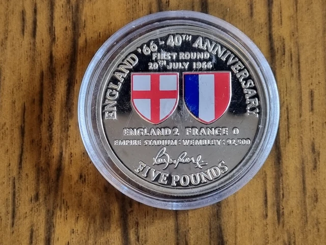 2006 Gibraltar silver proof Five Pounds £5 Coin 28g 1966 World Cup First Round