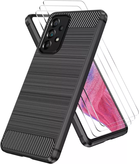 Etui Coque pour Samsung Galaxy A54 A53 A33 A14 A13 A04S + X3 Vitre Verres trempé