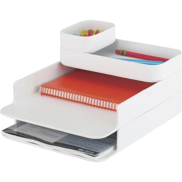 Safco Stacking Desktop Sorter Set - 4-Piece Set, White, Model# 3285WH