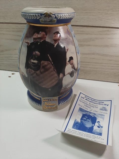 “Bottom of the Sixth” Norman Rockwell Miller Brewing 2001 Collect Beer Mug Stein