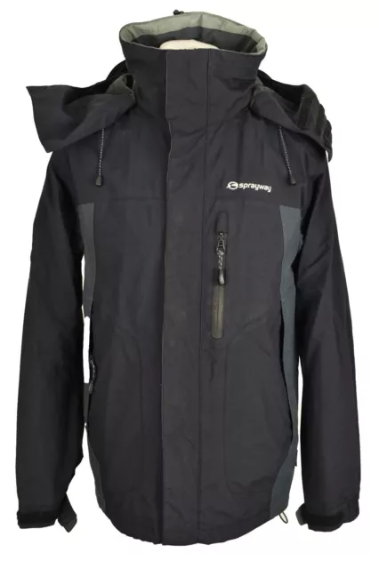 SPRAYWAY BLACK WINDBREAKER Jacket size S Mens Full Zip Outdoors ...