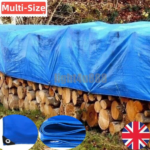 Heavy Duty 120gsm Waterproof Tarpaulin Truck Tarp Cover Furniture Canopy up 10KG