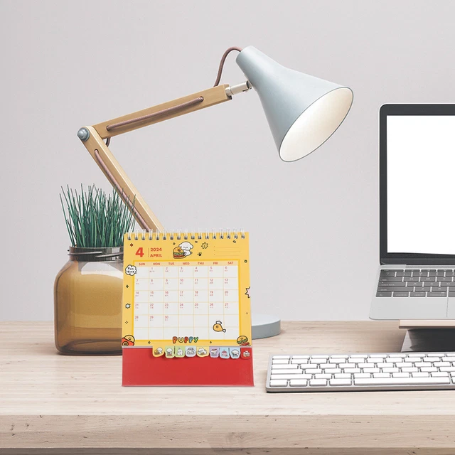 2024 TABLETOP CALENDAR Desk Flip Calendar 2024 Cartoon Mini Office