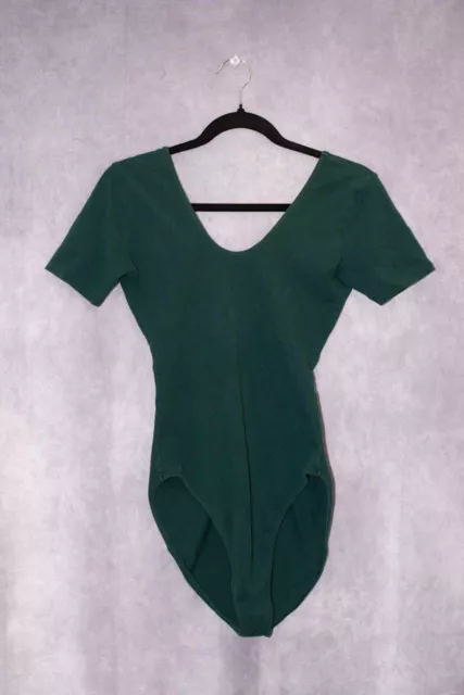 American Apparel Womens Cotton Spandex Short  Sleeve Bodysuit, Green XL