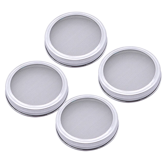 4 pz Mason Barattoli Coperchio Germogliante Rete In scatola Filtro Rotondo