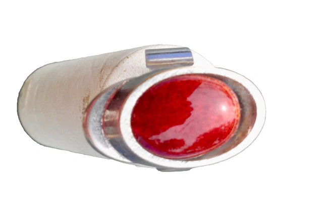 Bague Ajustable Vintage 70/80 - Plaqué Argent Poinçon D'orfèvre - Chevalière Rouge