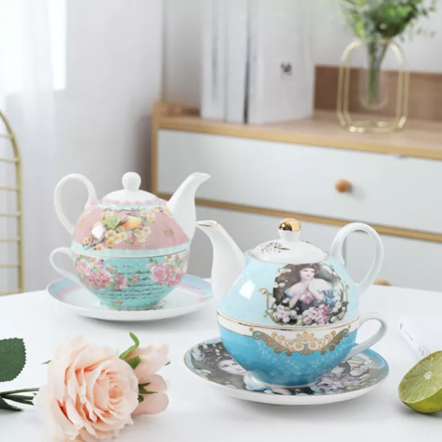 European Ceramic Fitted Teapot Tea Cup for One Set and Saucer Gift Set 201-300ML