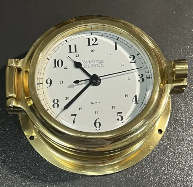 Vintage Weems & Plath Brass Hechinger Quartz Time W. Germany Porthole Clock Rare