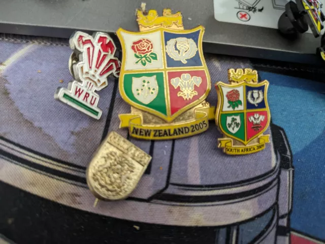 Assorted Rugby Pin Badges Wales, British & Irish Lions & Cardiff RFC