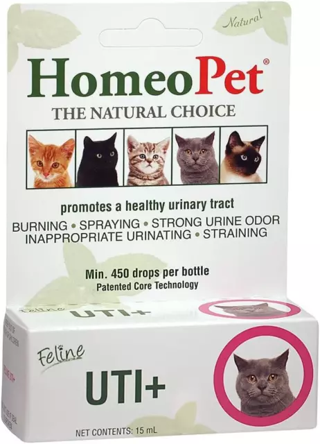 HomeoPet FELINE UTI+. 100% Natural Pet Medicine. Promotes a healthy upper and in