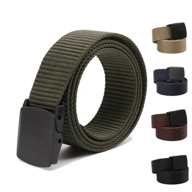 Men's Tactical Military Outdoor Combat Nylon Canvas Belt Buckle Strap Waistband