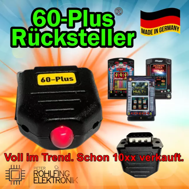 60-plus® Rücksteller bei Fehler E60 ,Ausles,Statis.Bally Merkur Löwen Automaten