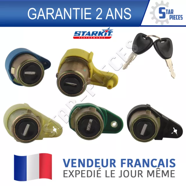 5 Barillets Serrures De Porte + 2 Clés Renault Kangoo 1 1997-2008