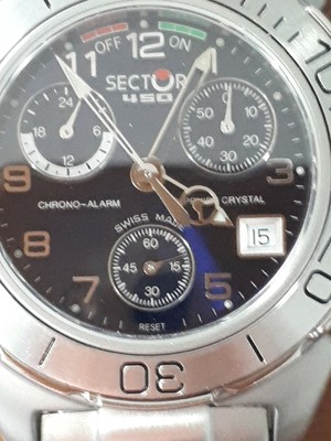 OROLOGIO SECTOR 450 Chrono Alarm Watch Sapphire Crystal Swiss Made Uomo EUR  200,00 - PicClick FR