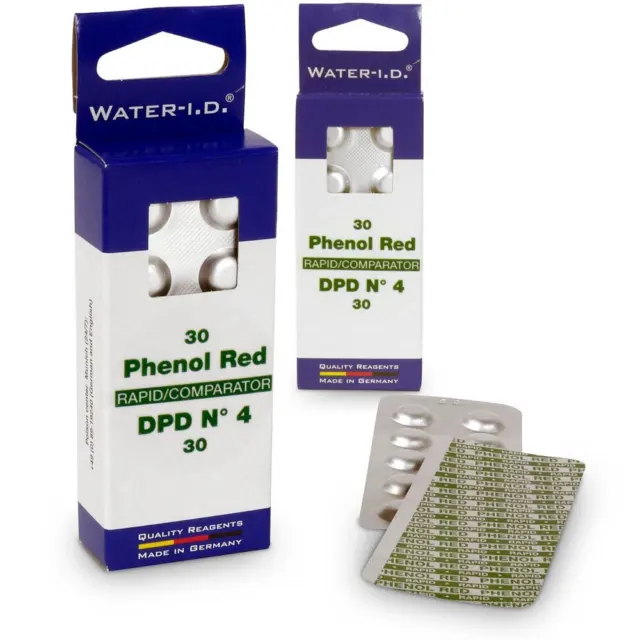 Tabletten für Pooltester Sauerstoff + pH | je 60 Tabl. Phenol Red + DPD 4 Rapid