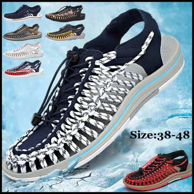 Summer Fashion Mens Woven Sandals Outdoor Casual Shoes Beach Sandals Water Shoes