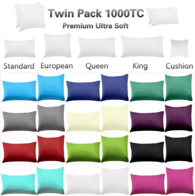 1000TC Soft European/Standard Pillow cases Queen/King Size V Shp/Body Pillowcase