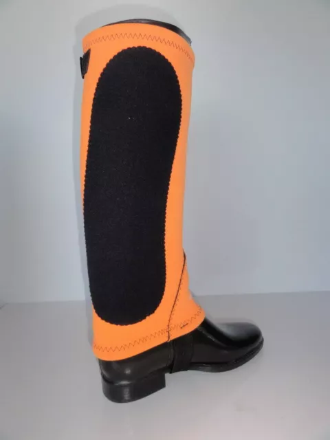 Kitt Neoprene Stretch Lightweight Summer HiViz Half Chaps Orange XXS XS S M L XL