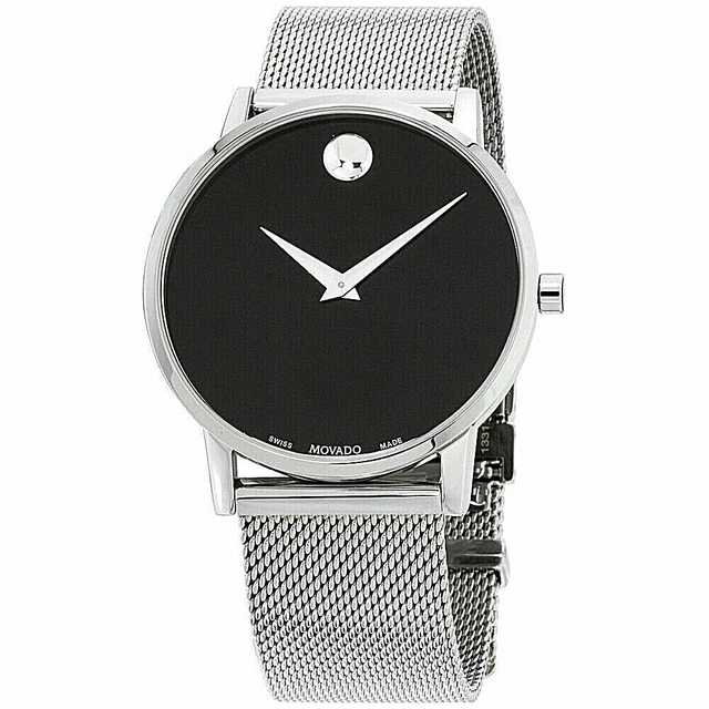 Movado Museum 0607219 Swiss Men's Watch Mesh Band Box & Papers BRAND NEW