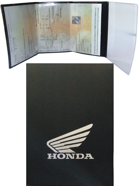 POCHETTE ETUI PORTE CARTE GRISE *HONDA moto* volets en GOMME
